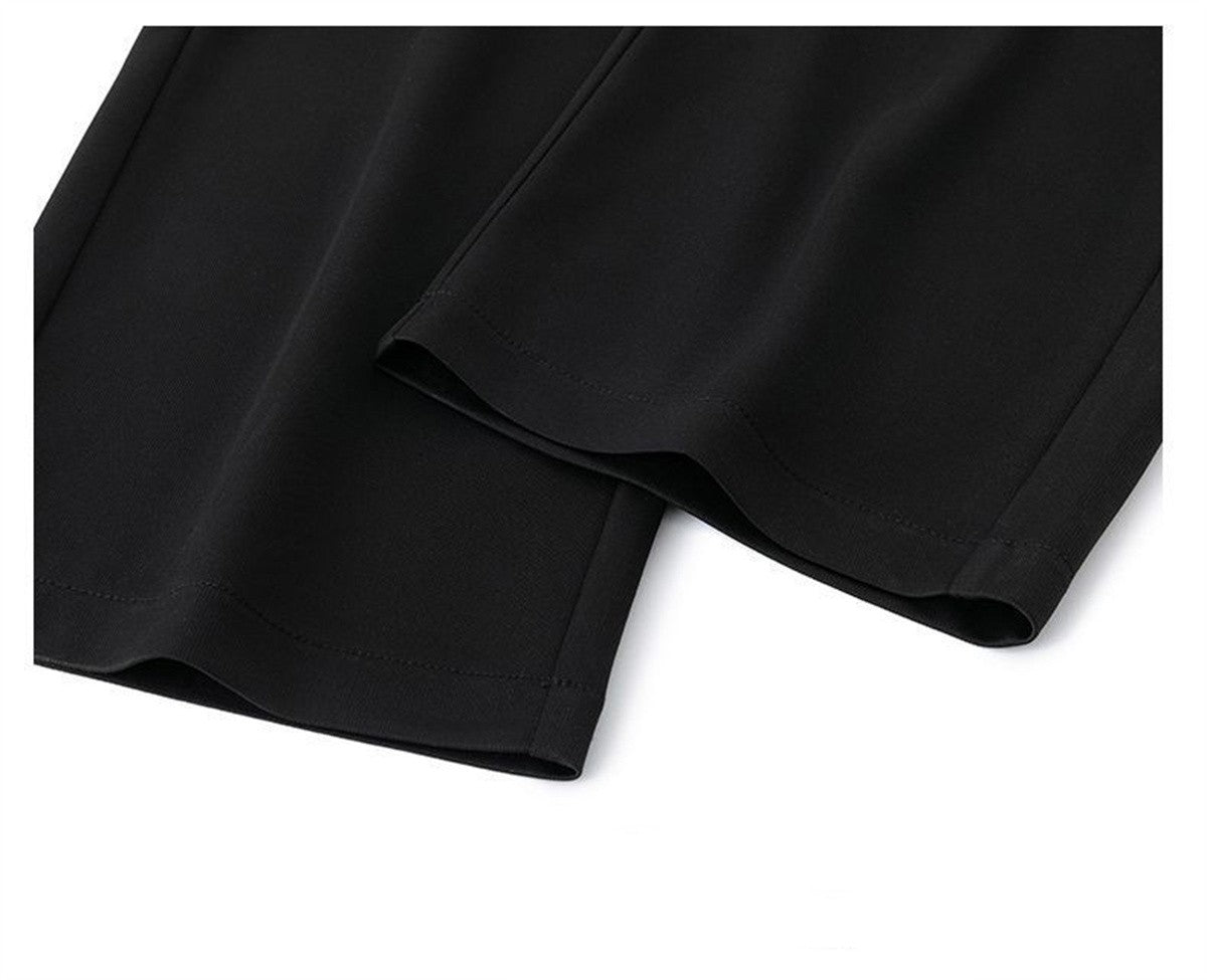 Calça Reta Preta Masculina, Calça Casual de Verão de Perna Larga Harajuku Estudantil, Calça de Rua, Moletom Cinza Descolado
