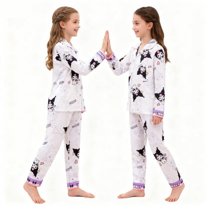 Sanrio Kuromi Girls Pajamas Sets Pijamas Navideños Melody Cinnamoroll Kids Pyjamas Girls Clothes 2pcs Full Sleeve & Pants Sets