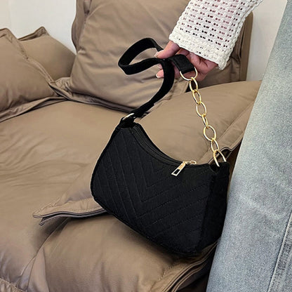 Trend Mini Shoulder Bags For Women Fashion Felt Women's Bag Design Advanced Underarm Handbags Beautiful Purses Crescent SaddleBa