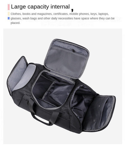 Custom logo large capacity travel bag for men waterproof sports outdoor travel bag print name hand luggage backpack with shoes