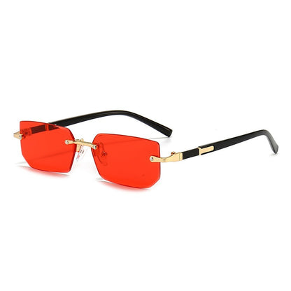 Óculos de Sol da Moda Sem Aro Masculino Feminino Populares Sem Armação Óculos de Sol Masculino Feminino Clássico Pequeno Quadrado Verão Viagem Sombras