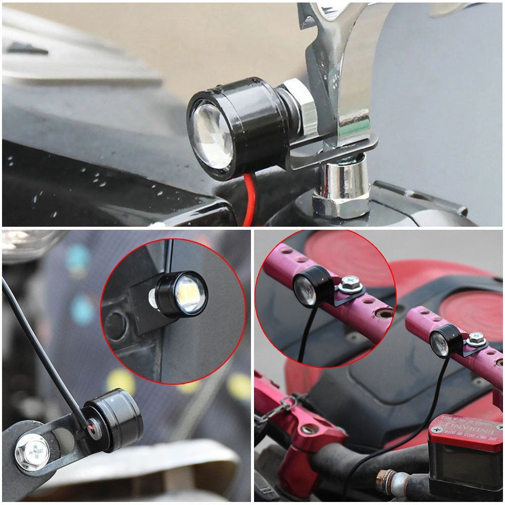 1 Par Moto Flash Estroboscópico Olho de Águia Luz Diurna Moto Lâmpada de Nevoeiro Farol Acessórios para Moto