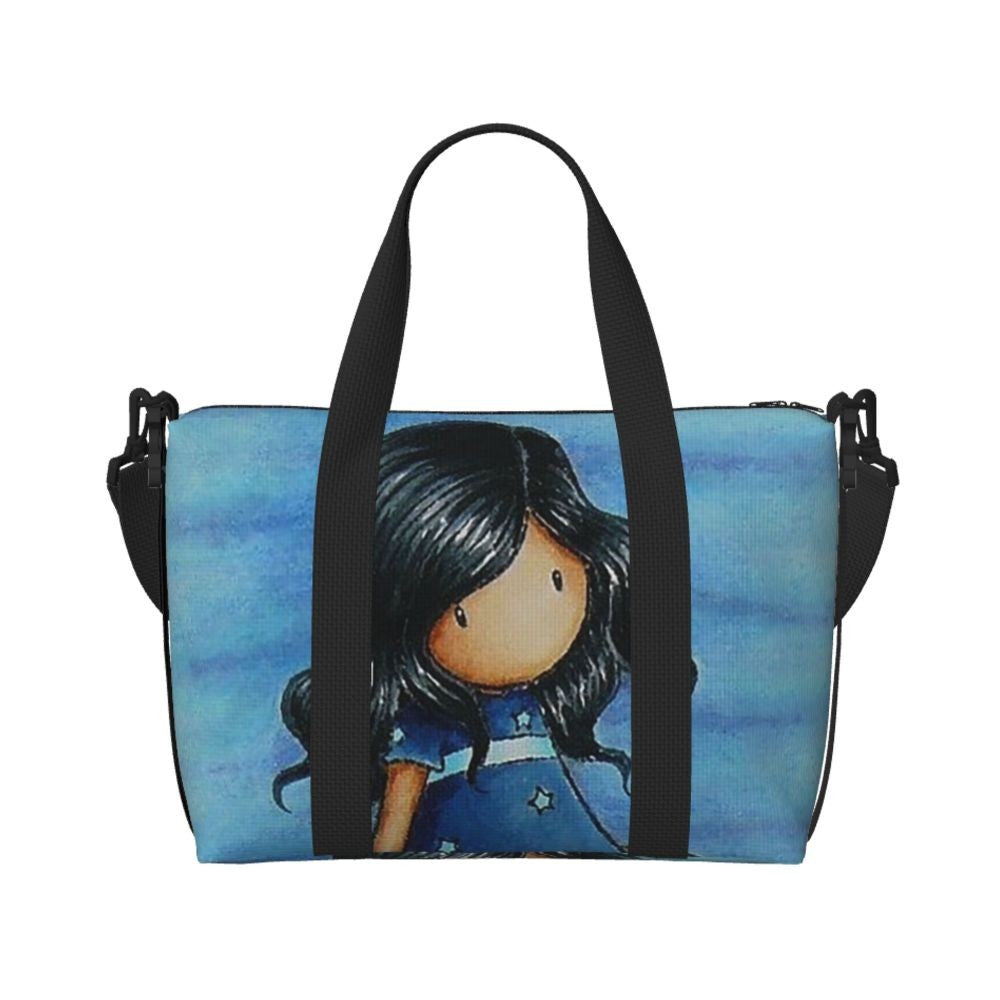 Custom Santoro Gorjuss Beach Travel Bag Large Capacity Tote Bags for Gym Yoga Women Shopping Duffle Shoulder Bag