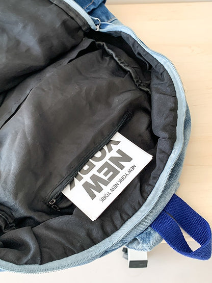 Men's and Women's Backpacks, Student Schoolbags, Large-Capacity Washed Denim Bags