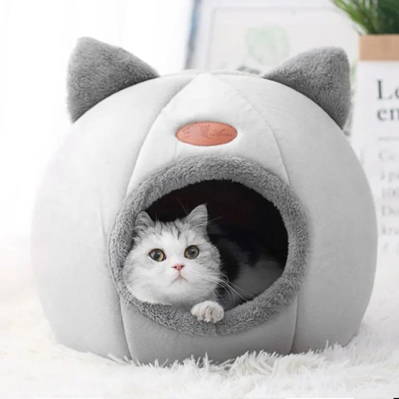 Linda Cama para Gatos e Cães, Ninho de Sono Profundo para Pets, Tenda Macia e Confortável Semi-fechada para Gatos, Casinha de Cachorro, Suprimentos para Pets de Outono/Inverno