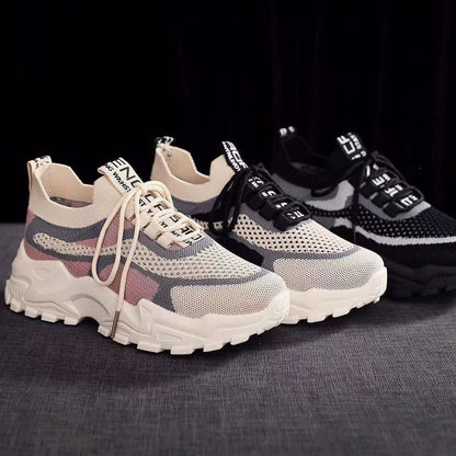 2026 New Women's Dad shoes Breathable Me Running shoes Faionable Casual Sports Sneakers Flat Bot round Toe Plastic Sole