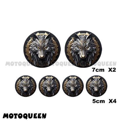 Kit de Adesivos para Tanque de Moto, Para-brisa e Capacete com Estampa de Lobo - para Carros Retrô, Honda, Kawasaki, Suzuki, Harley, Pilotos e Motoqueiros