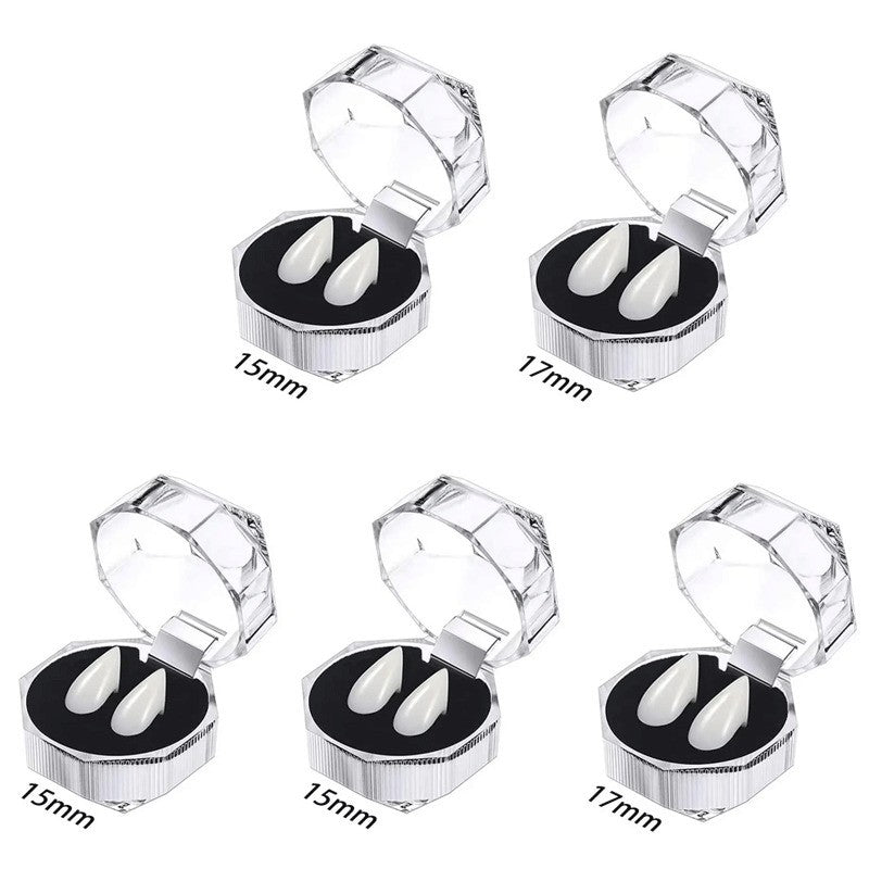 1-5pcs Vampire Teeth Fangs Dentures Props Halloween Costume Props False Teeth Solid Glue Denture Adhesive Halloween Party Decor
