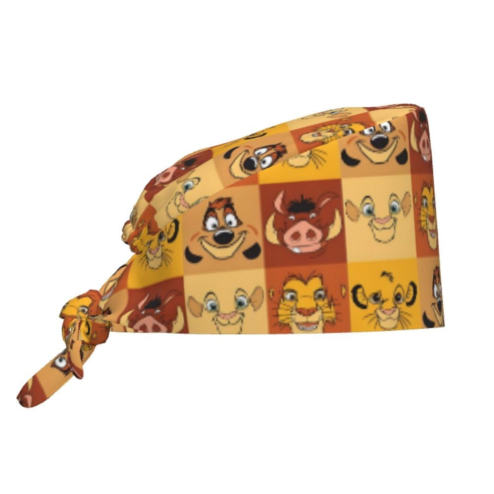 Boné cirúrgico personalizado O Rei Leão, divertido, para homens e mulheres, chapéu de esfoliação, gorro de enfermeira para dentista
