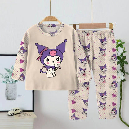 Anime Cinnamoroll Children Pajama Sets Soft Round Neck Comfortable Kids Pajama Suit Causal Loose Breathable Boys Girls Nightwear