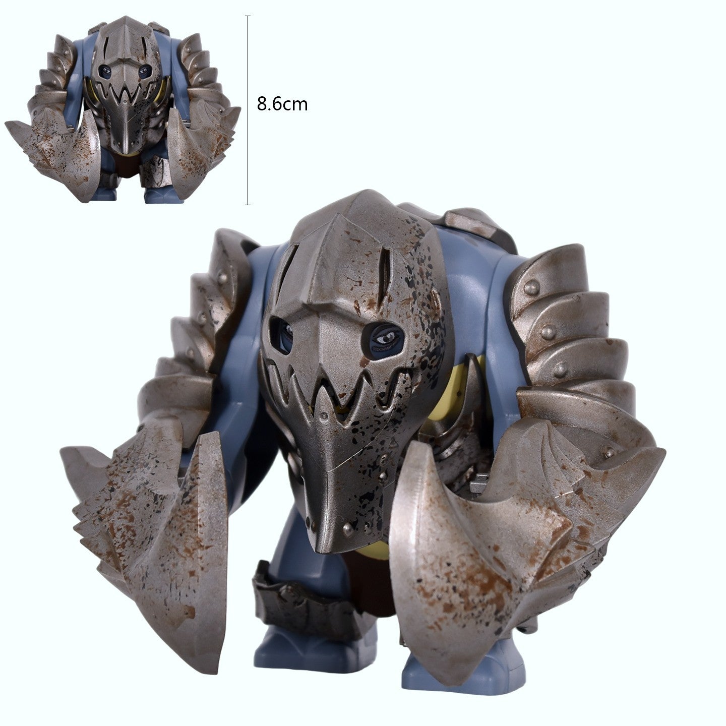 Medieval Cave Troll Building Blocks Weathered Rust Armor Rich Accessories Large Posable Brick Figure Fantasy Collectible Toy