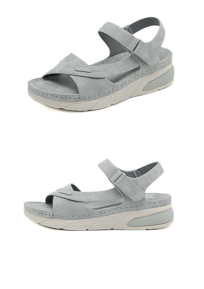 Sandal Lightweight Casual Sporty Comfortable Thick-Soled Velcro Versatile Fashion Trend Breathable National Style Wear-Resistant