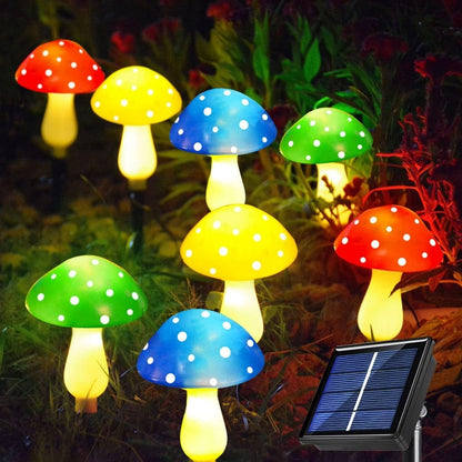 Solar Garden Decor Lights Crack Mushrooms Outdoor Decor Stake String Lights Waterproof Solar Pathway Lights Christmas Decoration
