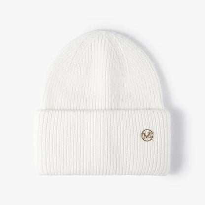 Chapéu de Inverno Feminino Outono Inverno, Gorro de Malha Grosso Versátil, Chapéu de Inverno Quente à Prova de Vento de Cor Sólida para Mulheres, Boné Casual para Atividades ao Ar Livre