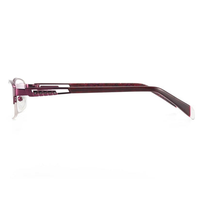 Women Vintage Semi Rimless Eyeglasses Frame Metal Half Rim Oval Spectacle For Prescription Lenses Myopia Multifocal