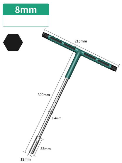 Chave de Torque de Soquete T de 6 a 19 mm Cabo de Borracha Chave Hexagonal Conjunto de Soquetes de Reparo para Mecânica Ferramenta de Oficina Mecânica Automotiva Ferramentas Manuais