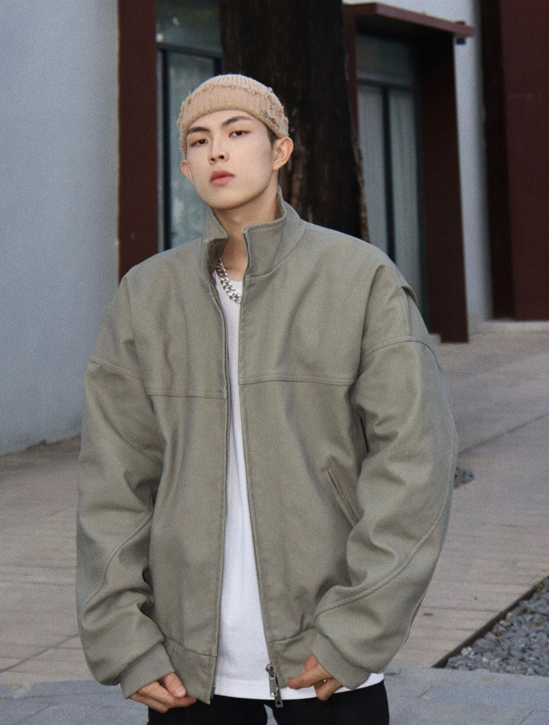 Alpha MA1 Pilot Jacket Men's Short Sleeve Stand Collar Clean Fit Outerwear High Street Style American Baseball Jacket