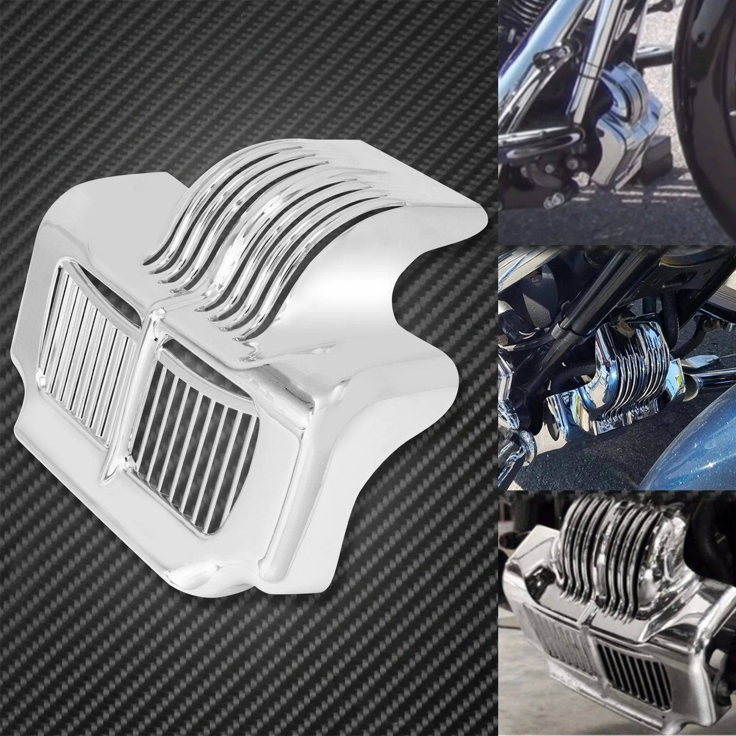 Capa de resfriador de óleo de estoque de ABS para motocicleta preto/cromado para Harley Touring Street Electra Glide Road King FLHX FLTR FLHT 2011-2016