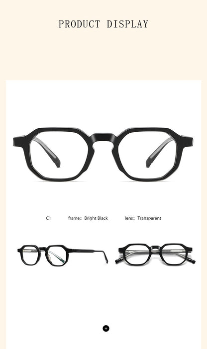 Óculos de Leitura com Prescrição para Homens Acetato Miopia Óculos Femininos Bloqueio de Luz Azul Lentes CR39 Armação de Óculos para Computador Ponta de Caneta