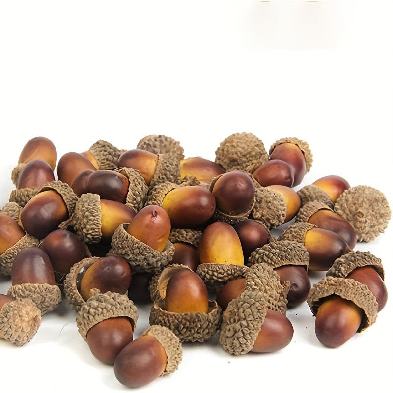 Realistic Artificial Acorns | Mixed Brown Tones Decor for DIY Crafts, Thanksgiving Halloween Christmas Home Party Decorations