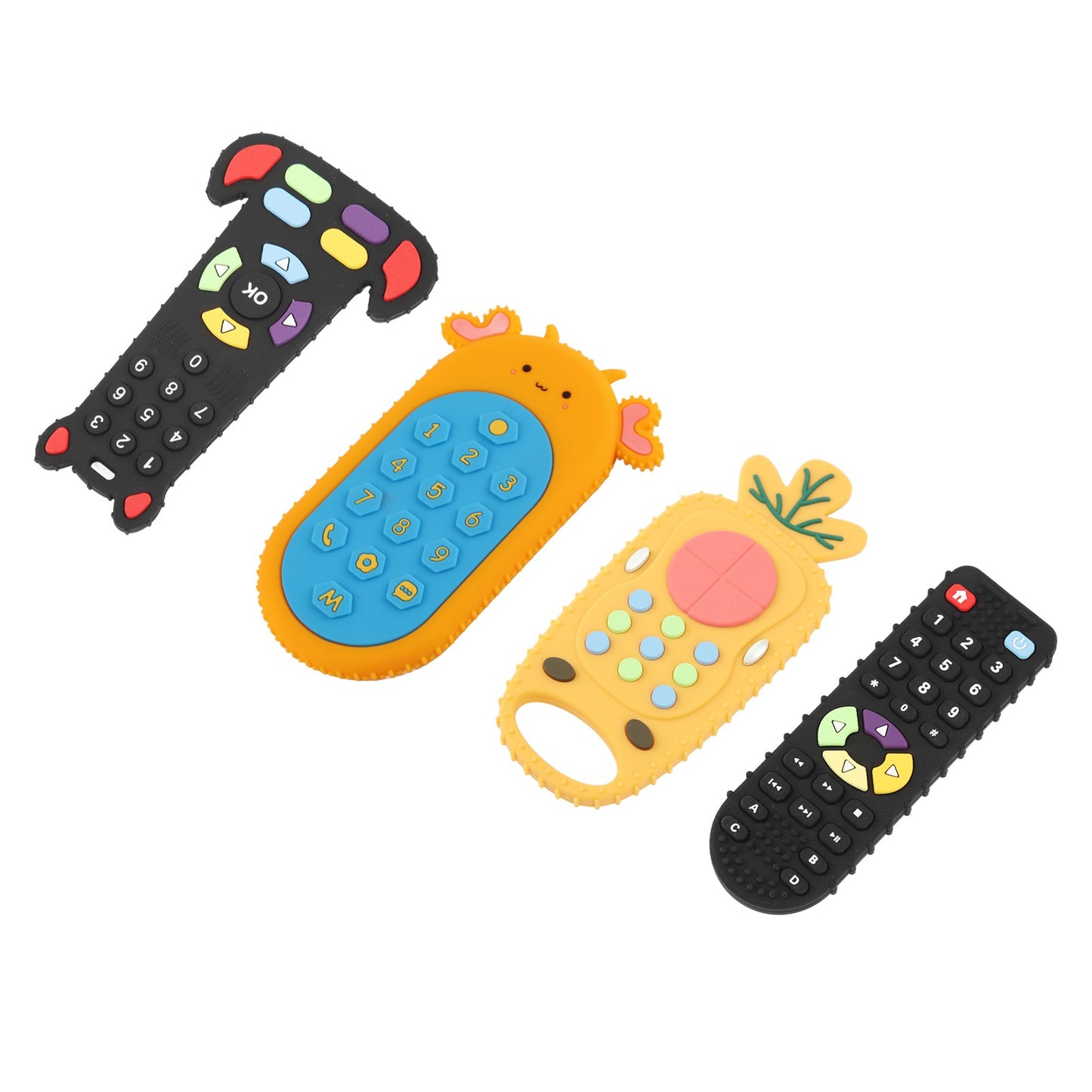 Baby Teething  Remote Control Teething  Silicone Soft Teeth Grinding Cartoon Baby Teether Chew Toy for Toddlers Boys Girls