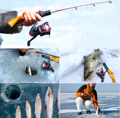 Portable Ice Fishing Rod, Detachable Plug-in Fishing Rod, Ultralight Sensitive Winter Fishing Pole for Ice Fishing