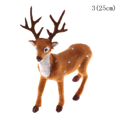 1pc 15cm/ 20cm/25cm New Cute Christmas Simulation Plush Plastic Reindeer Xmas Elk Plush Toy New Year Decorations