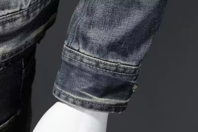 Men Denim Jackets Coats Zipper Coat Slim Fit Casual Solid Turn Down Collar Full Sleeve Regular Jacket Autumn Winter 2024