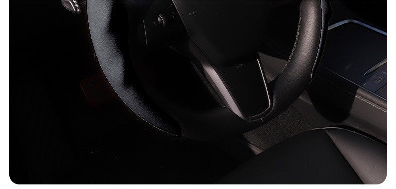 For Tesla Model Y Juniper 2025+ Steering Wheel Cover All Season Universal Deer Suede Sports Steering Wheel Cover