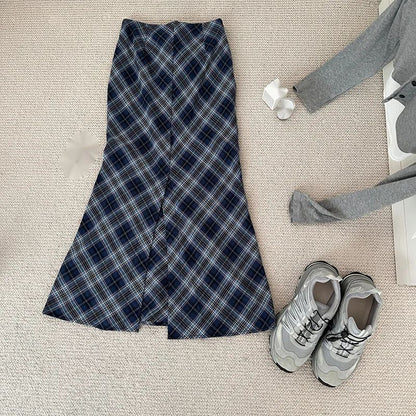 Plus Size Plus Size Plaid A- Line Mini Skirt Knee-Length Fashionable Autumn Winter Women's Clothing Chinese Style Casual Eleg...