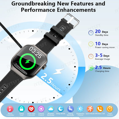 LAXASFIT New Curved Screen Women's Smart Watch 2.01'' AMOLED HD Touch Screen Bluetooth 5.3 Voice Call Men's Fitness Smart Watch
