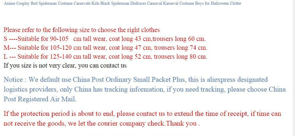 Anime Cosplay Red Costume Carnevale Kids Black Disfraces Carnaval Karneval Costume Boys for Halloween Clothe
