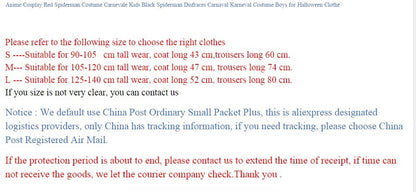 Anime Cosplay Red Costume Carnevale Kids Black Disfraces Carnaval Karneval Costume Boys for Halloween Clothe