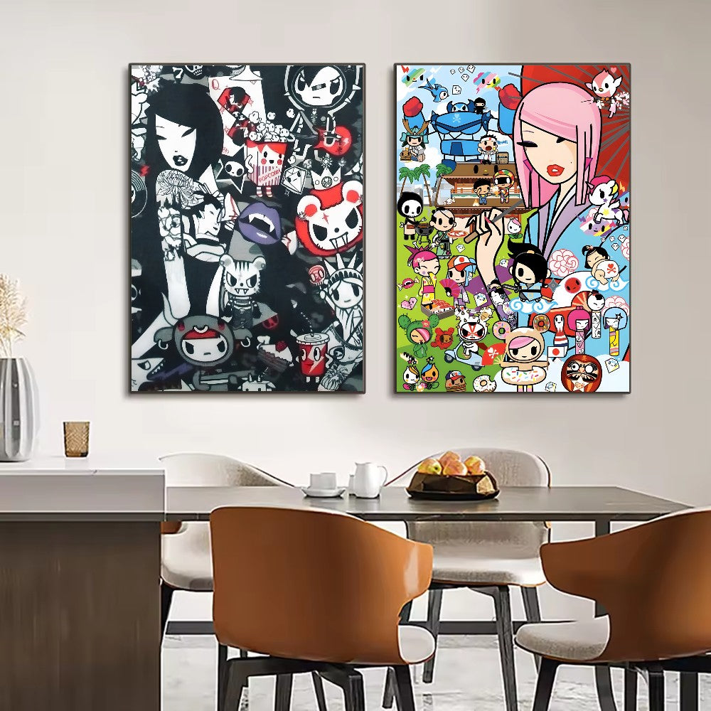 Cartoon Art Kawaii townTokidokiinside Poster HD art sticky wall waterproof home living room bedroom bar aesthetic decoration