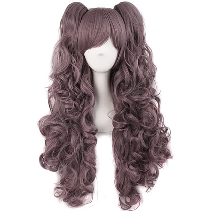 HAIRJOY Synthetic Hair  Wavy Pink Ponytail Wig for Jean Cosplay Game Princess  Anime Wigs with Hair Pigtails Bangs Halloween Wig