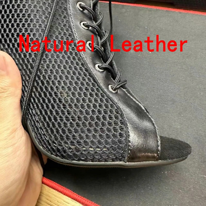 Novas Sandálias Femininas de Salto Alto Sexy Vazadas em Tela Tendência da Moda Verão Conforto Peep Toe Botas Stilettos Jazz Dance Tamanhos Grandes
