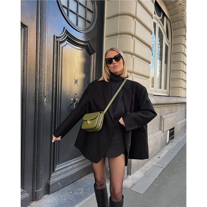 French niche design women's bag, top layer cowhide small square bag, premium texture tofu bag, single shoulder crossbody bag