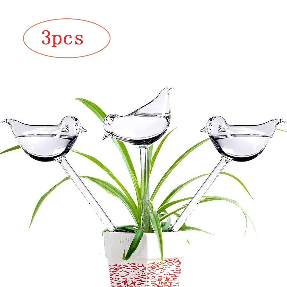 Imitation Glass Plastic Bird Plant Waterer Bird Shape Design Hand Blown Plant Watering Bulbs Garden Water Seepage Drip Device