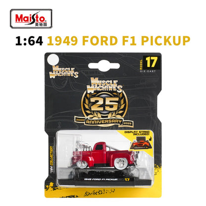 Maisto Escala 1:64 2025 Ferrari F40 Porsche AE86 Mustang Muscle Car Modelo Estático Brinquedo Colecionável