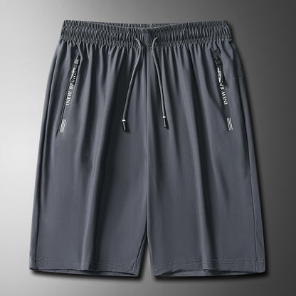 Quick Dry Shorts Men Summer Thin Short Pants Running Sports Bottom Gym Fitness Beach Zipper Pocket Loose Short Sweatpants Men