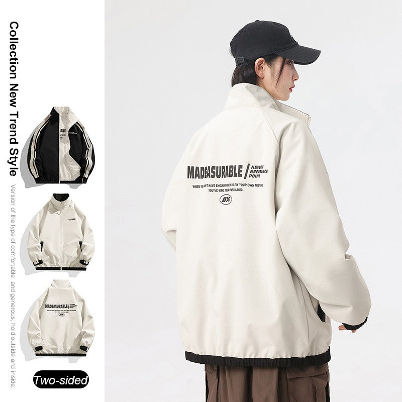 New Jacket Two-sided Long Sleeve Outdoor Men Coats Women Reversible Windproof Coats Splashproof Double-Sided Jackets Couple Top