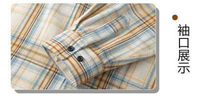 Men Shirt Plaid Flannel Long Sleeve Oversized Loose Cotton Casual Male Youth Comfortable Soft Fall Streetwear Formal Dress Shirt
