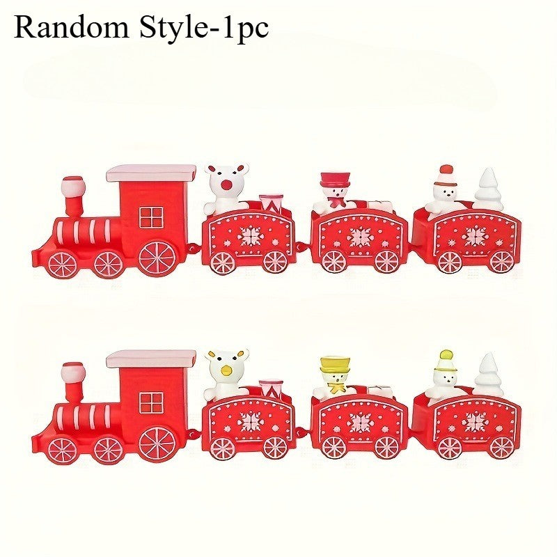 1pc Plastic Train Home Ornaments Christmas Halloween Decorations Party Decor Collectible Figurines Room Decoration Accessories