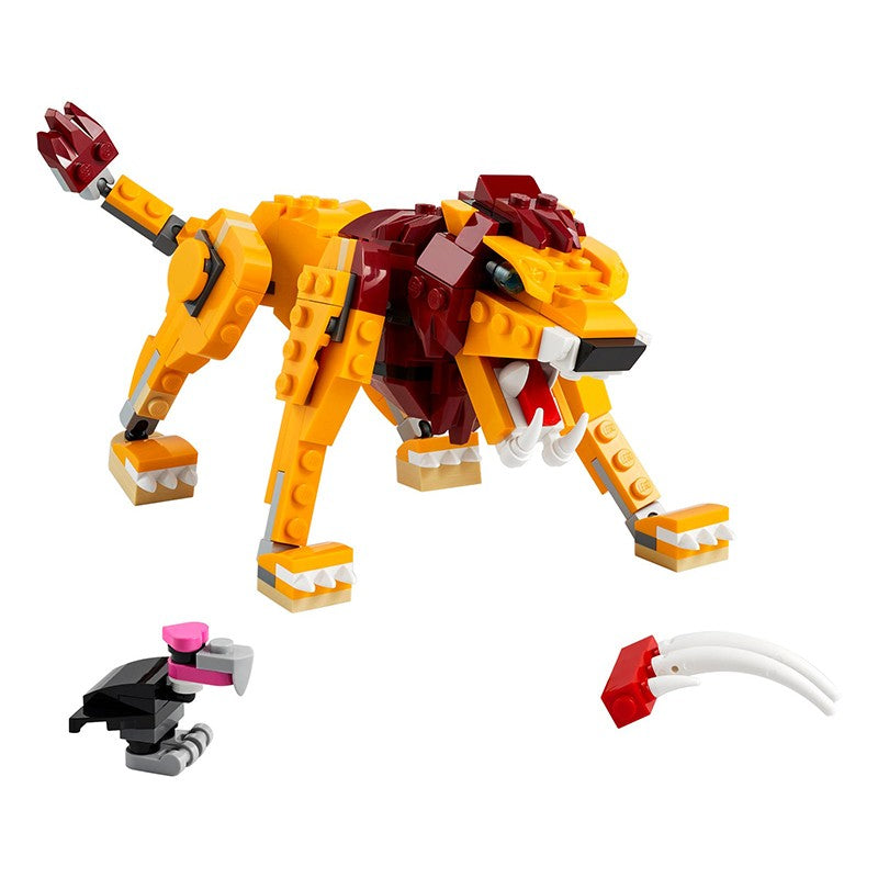 LEGO Blocos de Montar 31112 Série Criativa Versátil Leão Selvagem Brinquedo Quebra-Cabeça Montado Infantil Presente