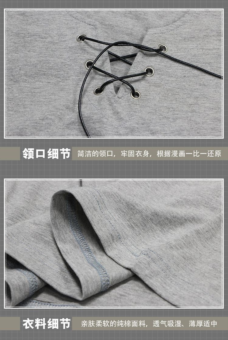 Green / Gray Color Long / Short Sleeve T-shirt Eren Jaeger Cosplay Costume Daily Casual Shirt Anime Clothing