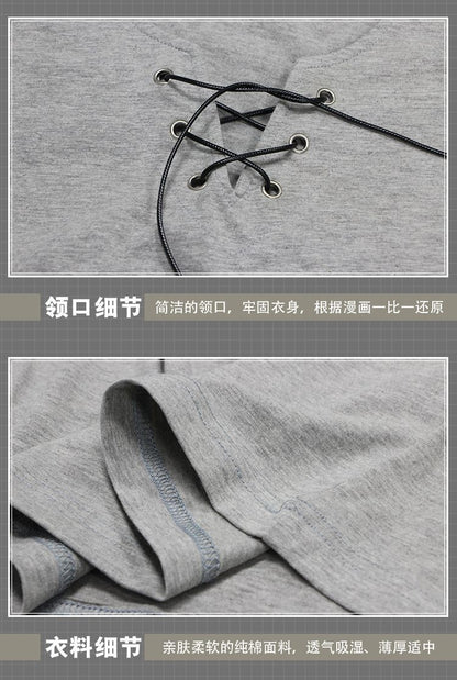Green / Gray Color Long / Short Sleeve T-shirt Eren Jaeger Cosplay Costume Daily Casual Shirt Anime Clothing