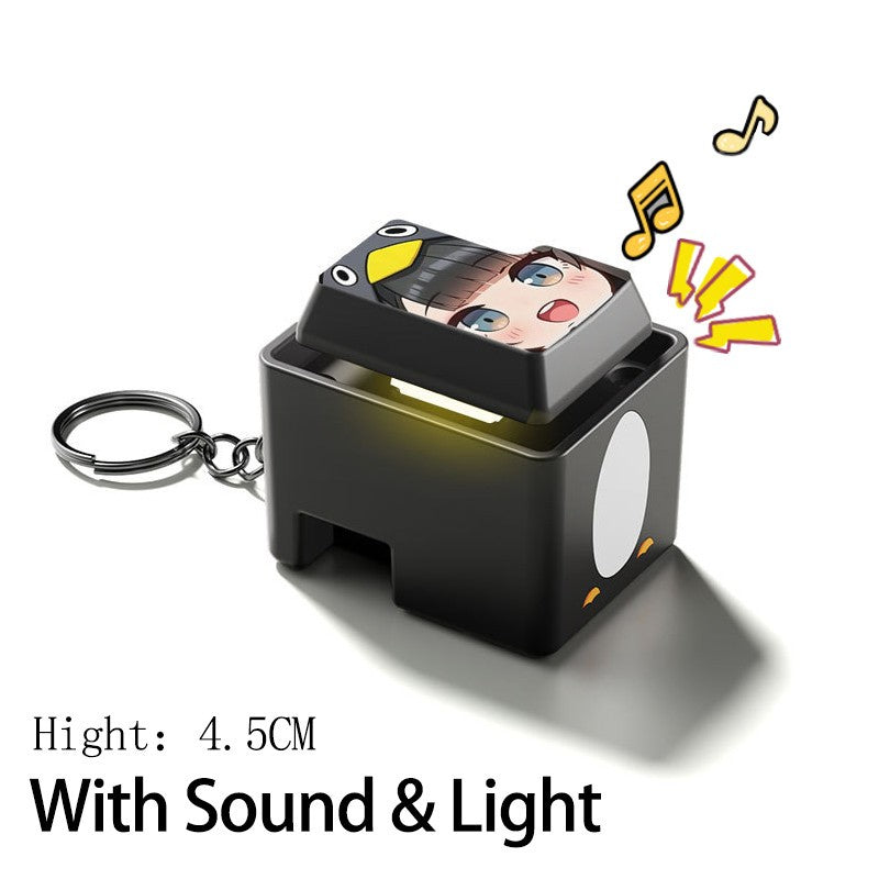 Funny Keychain Keyboard Keychain Press Button Keyring Make Sound Keyrings Goo Goo Gaga Hanging Pendant for Bag