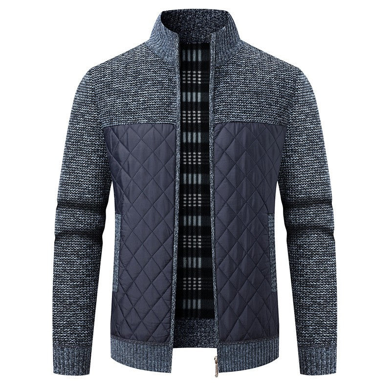 Winter Men Warm Cardigan Padded Jackets Fashion Men Fleece Lined knitwear Sweaters Cardigan Coats Men Windbreaker Knit Jacket