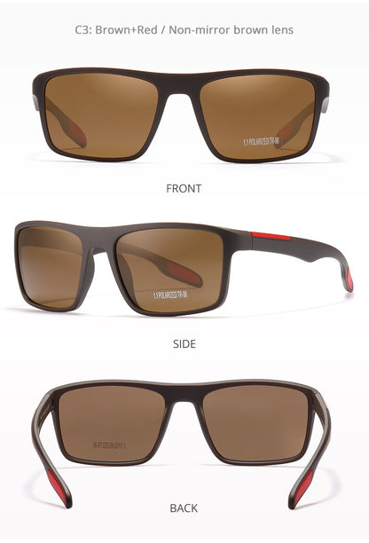 KDEAM Rectangular Ultra Light TR90 Sunglasses Men Polarized Wholesale