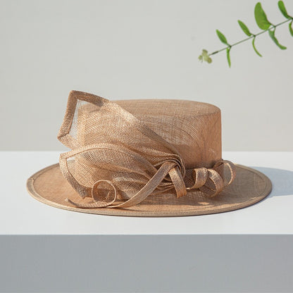 Chapéus Fascinators CLÁSSICOS SINAMAY para Mulheres Chapéu de Sol Feminino Chapéus de Verão com Aba Larga Chapéu Boater Festa do Chá Derby Igreja CHAPÉU DE CASAMENTO